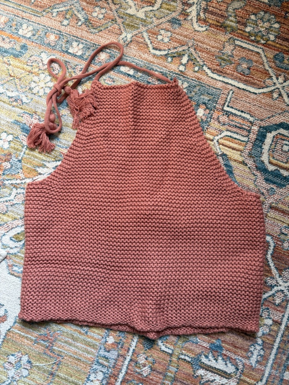 NWT 525 Terracotta Crochet Halter Top